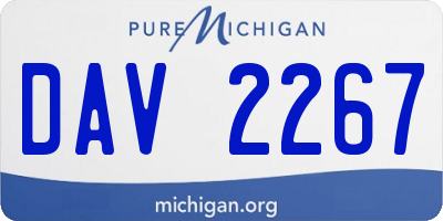 MI license plate DAV2267