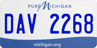 MI license plate DAV2268