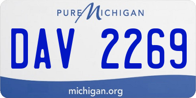 MI license plate DAV2269