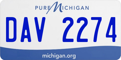 MI license plate DAV2274
