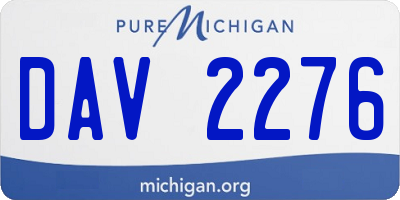 MI license plate DAV2276