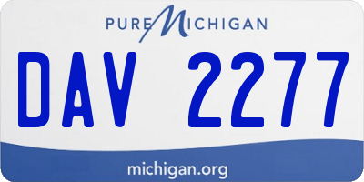 MI license plate DAV2277