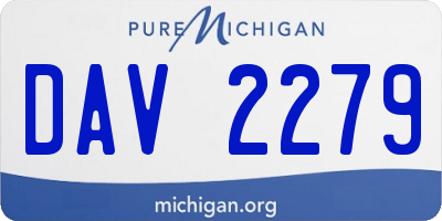 MI license plate DAV2279
