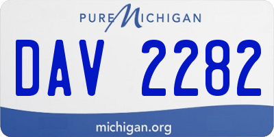 MI license plate DAV2282