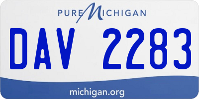 MI license plate DAV2283