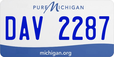 MI license plate DAV2287