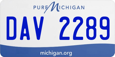MI license plate DAV2289