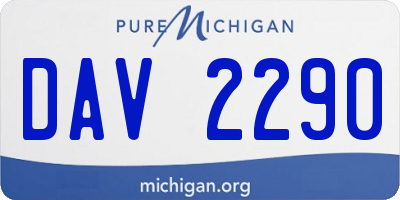 MI license plate DAV2290