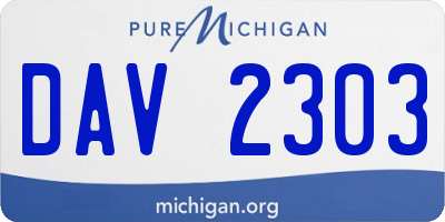 MI license plate DAV2303