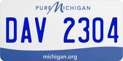 MI license plate DAV2304
