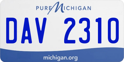 MI license plate DAV2310