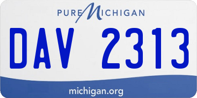 MI license plate DAV2313