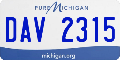MI license plate DAV2315