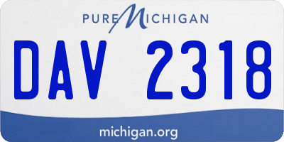 MI license plate DAV2318