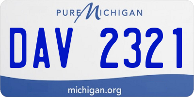 MI license plate DAV2321