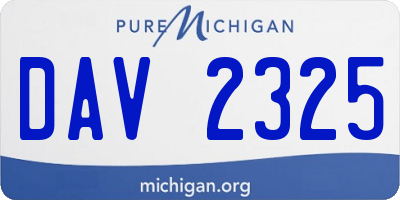MI license plate DAV2325