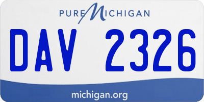 MI license plate DAV2326