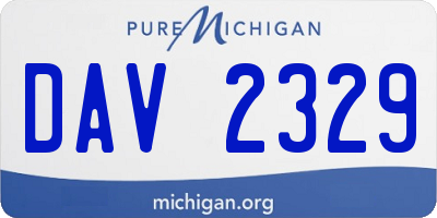 MI license plate DAV2329
