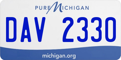 MI license plate DAV2330