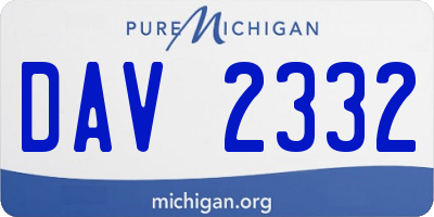 MI license plate DAV2332