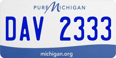 MI license plate DAV2333