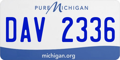 MI license plate DAV2336