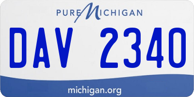 MI license plate DAV2340
