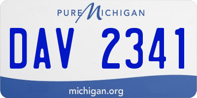 MI license plate DAV2341