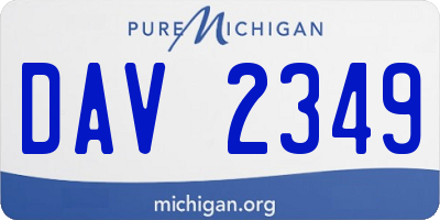 MI license plate DAV2349