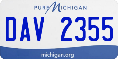 MI license plate DAV2355