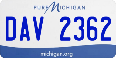 MI license plate DAV2362