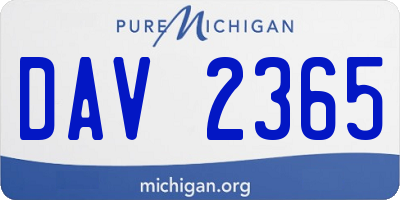 MI license plate DAV2365