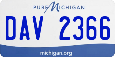 MI license plate DAV2366