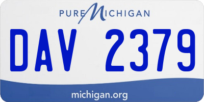 MI license plate DAV2379