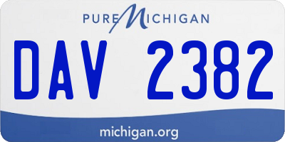 MI license plate DAV2382