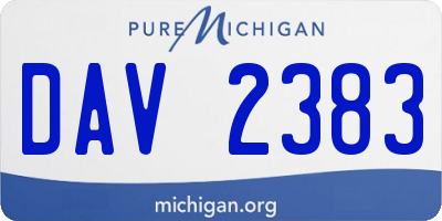 MI license plate DAV2383