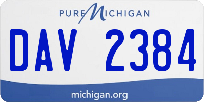 MI license plate DAV2384
