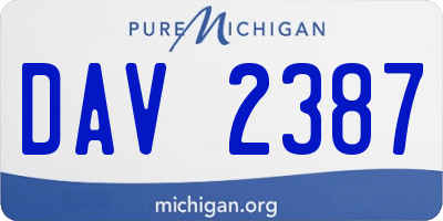 MI license plate DAV2387