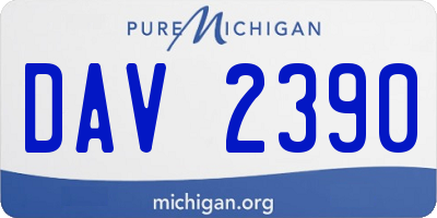 MI license plate DAV2390