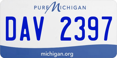 MI license plate DAV2397