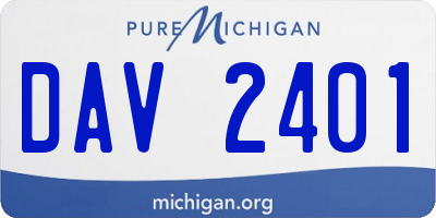 MI license plate DAV2401