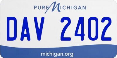 MI license plate DAV2402