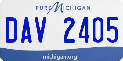 MI license plate DAV2405