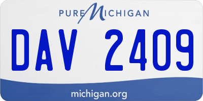MI license plate DAV2409