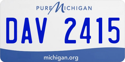 MI license plate DAV2415