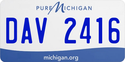 MI license plate DAV2416