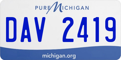 MI license plate DAV2419