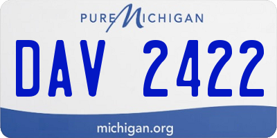 MI license plate DAV2422