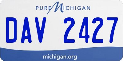 MI license plate DAV2427