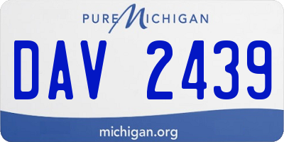 MI license plate DAV2439
